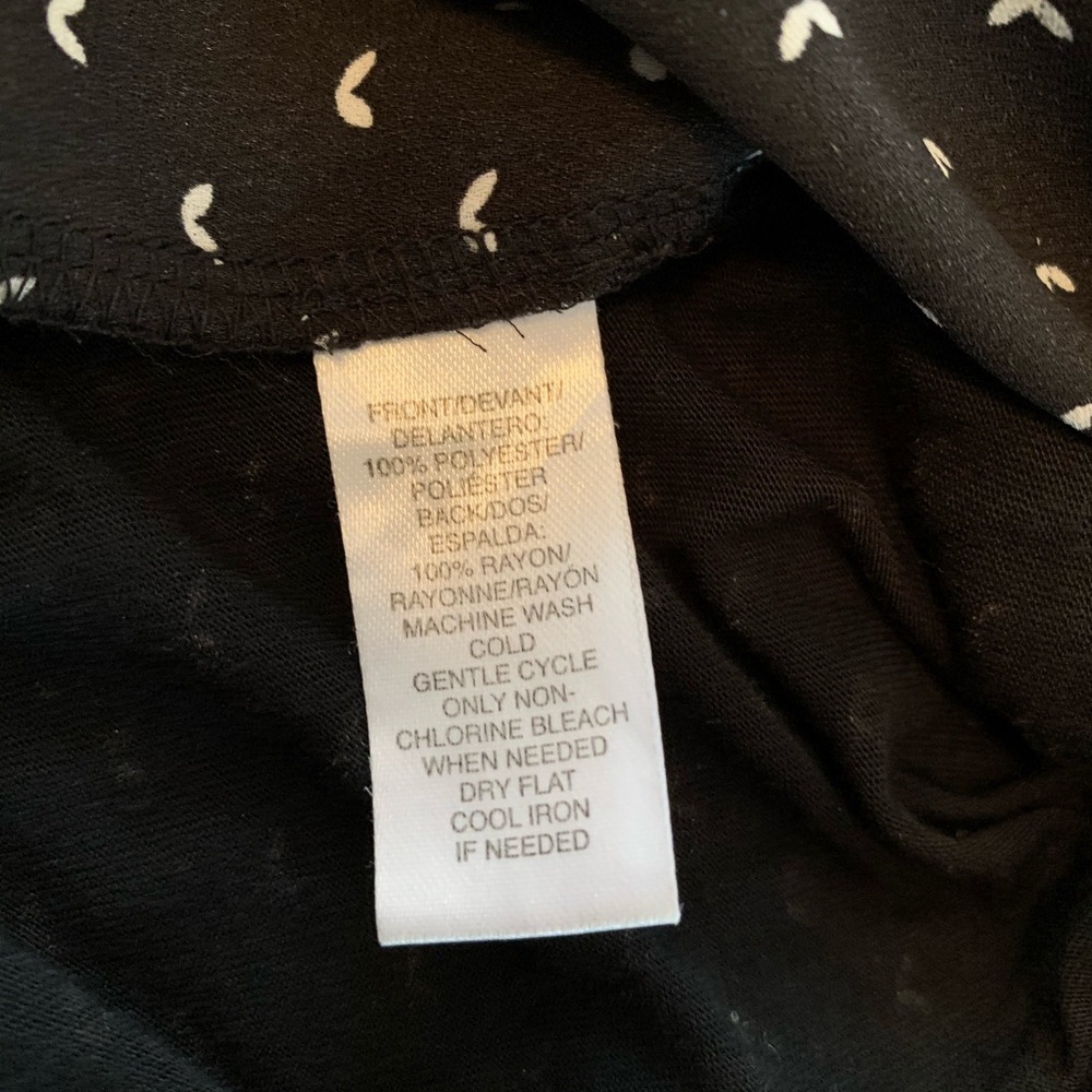 LOFT Blouse Tank Black with White Pattern Size M - Picture 4 of 4